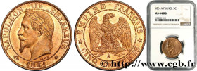 SECOND EMPIRE
Type : Cinq centimes Napoléon III, tête laurée 
Date : 1861 
Mint name / Town : Paris 
Quantity minted : 8137339 
Metal : bronze 
Diamet...