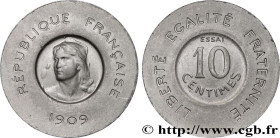 III REPUBLIC
Type : Essai de 10 centimes Rude en aluminium, poids léger 
Date : 1909 
Mint name / Town : Paris 
Metal : aluminium 
Diameter : 21  mm
O...