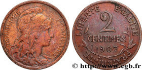 III REPUBLIC
Type : 2 centimes Daniel-Dupuis 
Date : 1907 
Mint name / Town : Paris 
Quantity minted : 250000 
Metal : bronze 
Diameter : 20  mm
Orien...