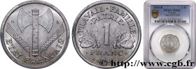 FRENCH STATE
Type : 1 franc Francisque, légère 
Date : 1943 
Mint name / Town : Beaumont-Le-Roger 
Quantity minted : 68.082.000 
Metal : aluminium 
Di...