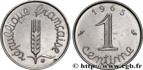 V REPUBLIC
Type : 1 centime Épi, avec rebord 
Date : 1965 
Mint name / Town : Paris 
Quantity minted : --- 
Metal : stainless steel 
Diameter : 15  mm...