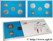 V REPUBLIC
Type : Boîte Fleur de Coins 
Date : 1989 
Quantity minted : 3.000 
Commentary : Boîtier illustré par Folon - Sceau jaune. Boîtier N°104. À ...