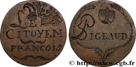 FRENCH CONSTITUTION - NATIONAL ASSEMBLY
Type : Médaille, Citoyen François 
Date : n.d. 
Metal : copper 
Diameter : 25,5  mm
Weight : 2,59  g.
Edge : l...
