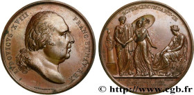 LOUIS XVIII
Type : Médaille, Retour en Autriche de Marie Thérèse Charlotte de Bourbon 
Date : (1795) 
Metal : copper 
Diameter : 50  mm
Weight : 68,72...