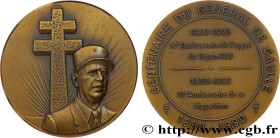 V REPUBLIC
Type : Médaille, Centenaire du général de Gaulle 
Date : 1990 
Metal : bronze 
Diameter : 49,5  mm
Weight : 62,66  g.
Edge : lisse 
Puncheo...