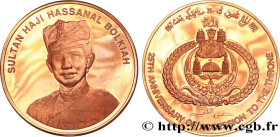BRUNEI
Type : Médaille, 25e anniversaire de l’accession au trône du Sultan Haji Hassanal Bolkiah 
Date : 1992 
Metal : copper 
Diameter : 64  mm
Weigh...