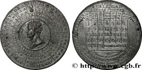 GREAT BRITAIN - GEORGE IV
Type : Médaille, Almanach 
Date : 1827 
Metal : tin 
Diameter : 39  mm
Weight : 14,24  g.
Edge : lisse 
Puncheon : sans poin...