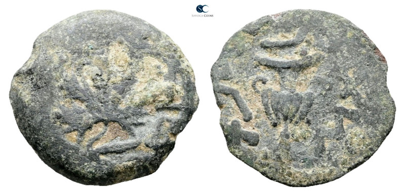 Judaea. Jerusalem. First Jewish War AD 66-70. 
Prutah Æ

18 mm, 2,74 g


...