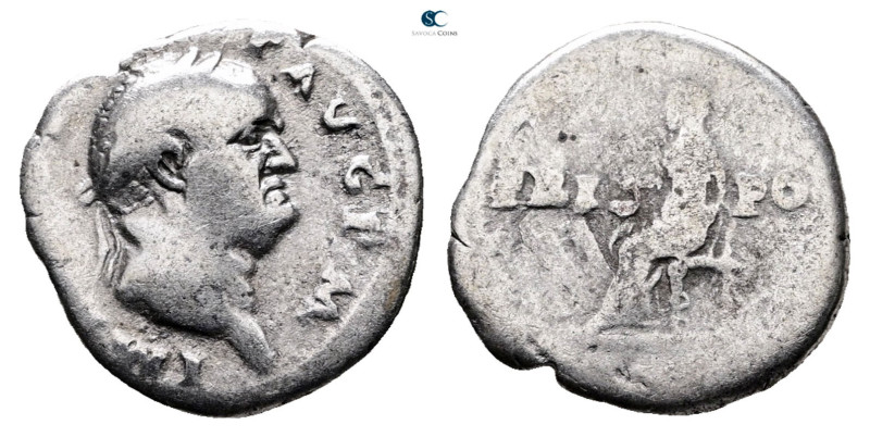 Vespasian AD 69-79. Rome
Denarius AR

18 mm, 3,00 g



Good Fine