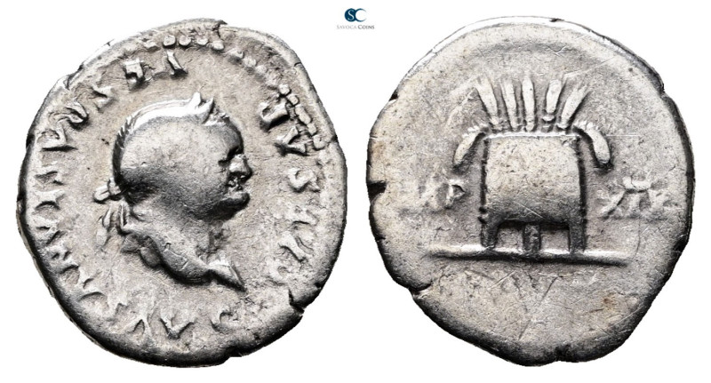 Vespasian AD 69-79. Rome
Denarius AR

20 mm, 3,10 g



Good Fine