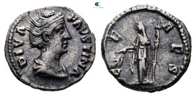 Diva Faustina I AD 140-141. Rome. Denarius AR