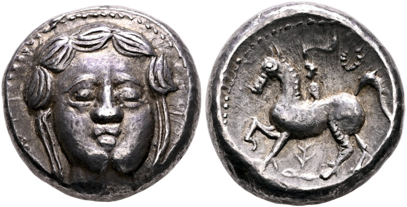 MIDDLE DANUBE. Uncertain tribe. Circa 3rd century BC. Tetradrachm (Silver, 20 mm...