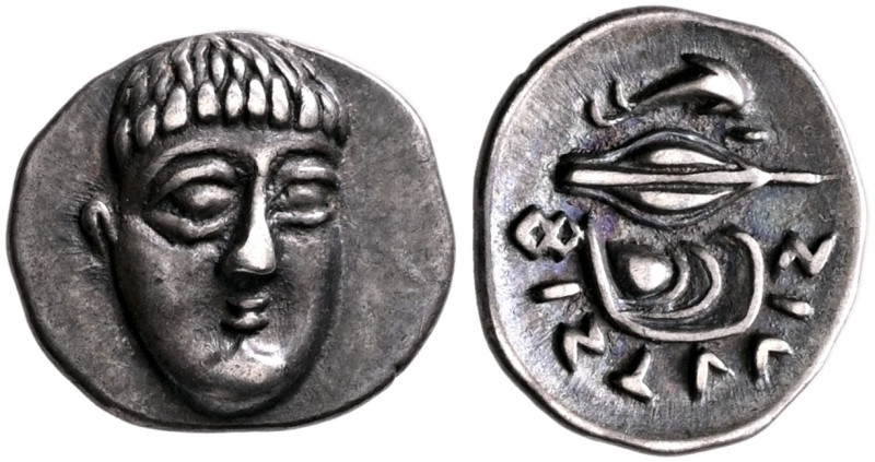 CAMPANIA. Phistelia. Circa 325-275 BC. Obol (Silver, 10 mm, 0.70 g, 7 h). Young ...