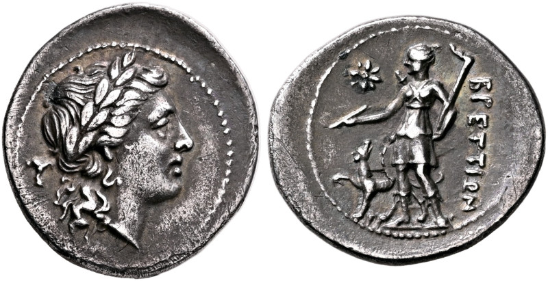 BRUTTIUM. The Brettii. Circa 216-214 BC. Hemidrachm (Silver, 17 mm, 2.20 g, 9 h)...