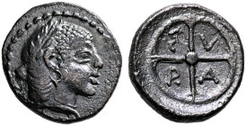 SICILY. Syracuse. Deinomenid Tyranny, 485-466 BC. Obol (Silver, 10 mm, 0.63 g, 12 h), circa 470-460. Laureate head of Arethousa to right, wearing sing...