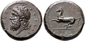 SICILY. Syracuse. Timoleon and the Third Democracy, 344-317 BC. Dilitron (Bronze, 28 mm, 20.75 g, 1 h), circa 339/8-334. ΖΕΥΣ Ε-Λ-ΕΥΘΕΡΙΟΣ Laureate he...
