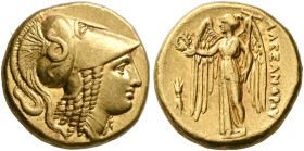 KINGS OF MACEDON. Alexander III ‘the Great’, 336-323 BC. Stater (Gold, 17 mm, 8.58 g, 9 h), Amphipolis, struck under Antipater, circa 325-319. Head of...