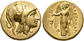 KINGS OF MACEDON. Alexander III ‘the Great’, 336-323 BC. Stater (Gold, 18 mm, 8.58 g, 2 h), Amphipolis, struck under Antipater, circa 325-319. Head of...
