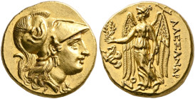 KINGS OF MACEDON. Alexander III ‘the Great’, 336-323 BC. Stater (Gold, 18 mm, 8.85 g, 2 h), Lampsakos, struck under Antigonos I Monophthalmos, circa 3...