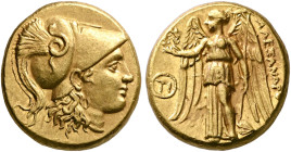 KINGS OF MACEDON. Alexander III ‘the Great’, 336-323 BC. Stater (Gold, 17 mm, 8.54 g, 12 h), Sardes, struck under Menander or Kleitos, circa 322-319/8...