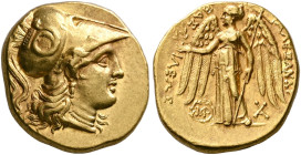 KINGS OF MACEDON. Alexander III ‘the Great’, 336-323 BC. Stater (Gold, 17 mm, 8.57 g, 6 h), Babylon, struck under Peithon, circa 315-311. Head of Athe...