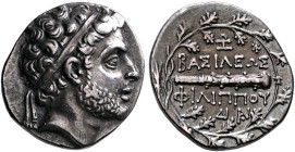KINGS OF MACEDON. Philip V, 221-179 BC. Drachm (Silver, 18 mm, 4.24 g, 12 h), Pella or Amphipolis. Zoilos, magistrate, circa 184-179. Diademed head of...