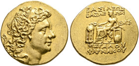 KINGS OF BOSPOROS. Pharnakes, circa 63-46 BC. Stater (Gold, 19 mm, 8.13 g, 12 h), Pantikapaion, BE 245 = 53/2 BC. Diademed head of Pharnakes to right....