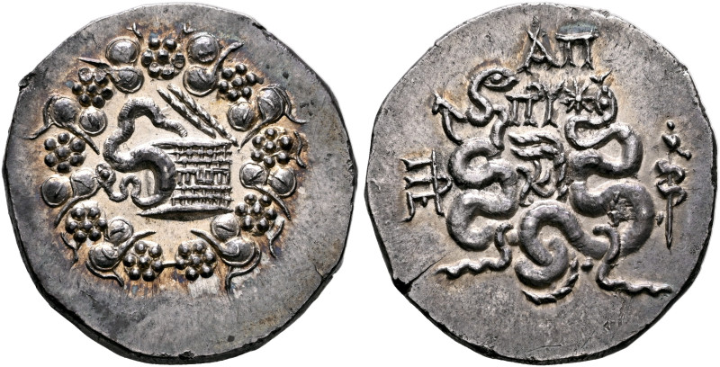 MYSIA. Pergamon. Circa 166-67 BC. Cistophorus (Silver, 27 mm, 12.41 g, 12 h), ci...