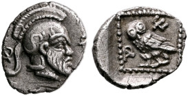 IONIA. Magnesia ad Maeandrum. Archepolis, circa 465-459 BC or somewhat later. Hemiobol (Silver, 9 mm, 0.41 g, 3 h). Bearded head of Archepolis to righ...