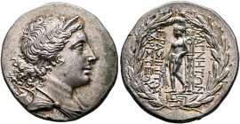 IONIA. Magnesia ad Maeandrum. Circa 155-145 BC. Tetradrachm (Silver, 29 mm, 17.14 g, 12 h), Attic standard, Erasippos, son of Aristeos, magistrate. Di...
