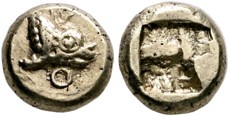 IONIA. Phokaia. Circa 625/0-522 BC. Hekte (Electrum, 9 mm, 2.16 g, 1 h). Forepar...