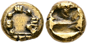 IONIA. Uncertain. Circa 600-550 BC. Hekte or 1/6 Stater (Electrum, 10 mm, 2.31 g), Phokaic standard. Fibula with large beads. Rev. Rough incuse square...