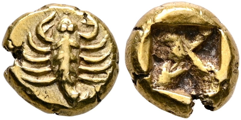 IONIA. Uncertain. Circa 600-550 BC. Hemihekte – 1/12 Stater (Electrum, 8 mm, 1.3...