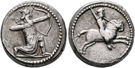CARIA. Achaemenid Period. Circa 350-334 BC. Tetradrachm (Silver, 23 mm, 15.25 g, 6 h), Chian-Rhodian standard. Uncertain mint, circa 350-340. The Pers...
