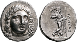 SATRAPS OF CARIA. Hidrieus, circa 351/0-344/3 BC. Tetradrachm (Silver, 24 mm, 15.24 g, 11 h), Halikarnassos. Laureate head of Apollo facing slightly t...