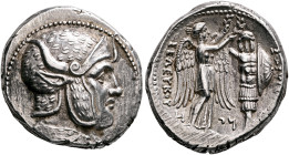 SELEUKID KINGS. Seleukos I Nikator, 312-281 BC. Tetradrachm (Silver, 27 mm, 17.03 g, 12 h), uncertain mint in Persis (Persepolis?), circa 305/4-295. B...