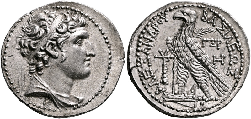 SELEUKID KINGS. Alexander I Balas, 152-145 BC. Tetradrachm (Silver, 28 mm, 14.20...
