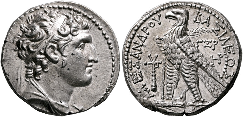 SELEUKID KINGS. Alexander I Balas, 152-145 BC. Tetradrachm (Silver, 27 mm, 14.25...