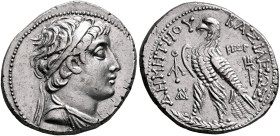 SELEUKID KINGS. Demetrios II Nikator, first reign, 146-138 BC. Tetradrachm (Silver, 27 mm, 14.13 g, 12 h), Phoenician standard. Laodikeia in Phoenicia...