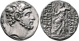 SELEUKID KINGS. Demetrios III Eukairos, 97/6-88/7 BC. Tetradrachm (Silver, 28 mm, 15.91 g, 1 h), Antiochia on the Orontes, perhaps 88/7. Diademed head...