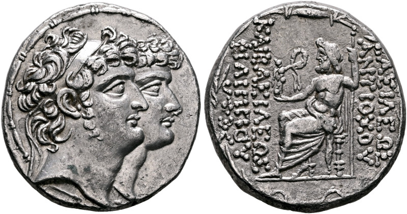 SELEUKID KINGS. Antiochos XI & Philip I, circa 95/4-94/3 BC. Tetradrachm (Silver...