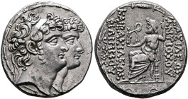 SELEUKID KINGS. Antiochos XI & Philip I, circa 95/4-94/3 BC. Tetradrachm (Silver, 27 mm, 15.72 g, 12 h), uncertain mint in Cilicia, likely Tarsos, cir...
