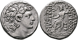 SELEUKID KINGS. Antiochos XIII Philadelphos (Asiatikos), second reign, 65/4 BC (?). Tetradrachm (Silver, 26 mm, 15.24 g, 12 h), Antiochia on the Oront...