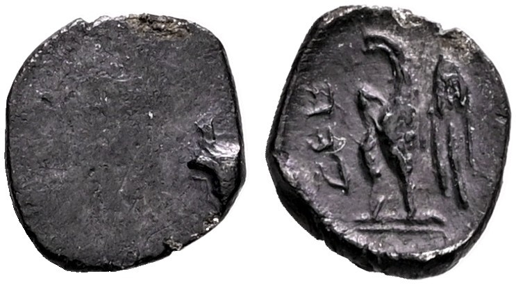 JUDAEA, Hellenistic Period. Ptolemaic issues, 302/1-294 BCE. 1/4 Obol or Ma'ah (...