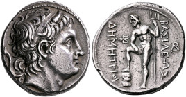 KINGS OF MACEDON. Demetrios I Poliorketes, 306-283 BC. Tetradrachm (Silver, 27 mm, 17.43 g, 11 h), Amphipolis, circa 289-288. Diademed and horned head...