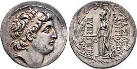 KINGS OF CAPPADOCIA. Ariarathes VII Philometor, circa 107/6-101/0 BC (?). Tetradrachm (Silver, 28 mm, 16.37 g, 12 h), in the name and types of the Sel...