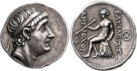 SELEUKID KINGS. Antiochos I Soter, 281-261 BC. Tetradrachm (Silver, 29 mm, 17.11 g, 4 h), Seleukeia on the Tigris. Diademed head of Antiochos I to rig...