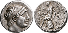SELEUKID KINGS. Antiochos I Soter, 281-261 BC. Tetradrachm (Silver, 25 mm, 16.94 g, 6 h), Aï Khanoum. Diademed head of Antiochos I to right. Rev. ΒAΣΙ...