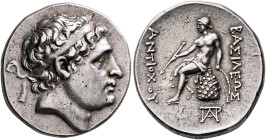 SELEUKID KINGS. Antiochos Hierax, circa 242-227 BC. Tetradrachm (Silver, 30 mm, 17.15 g, 11 h), Lampsakos. Diademed head of Antiochos I to right. Rev....
