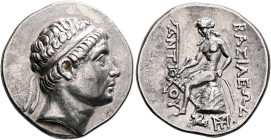 SELEUKID KINGS. Antiochos Hierax, circa 242-227 BC. Tetradrachm (Silver, 30 mm, 17.00 g, 1 h), Lampsakos. Diademed head of Antiochos Hierax (?) to rig...